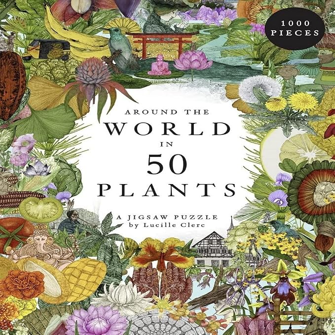 Around the World in 50 Plants: 1000 piece puzzle by Lucille Clerc