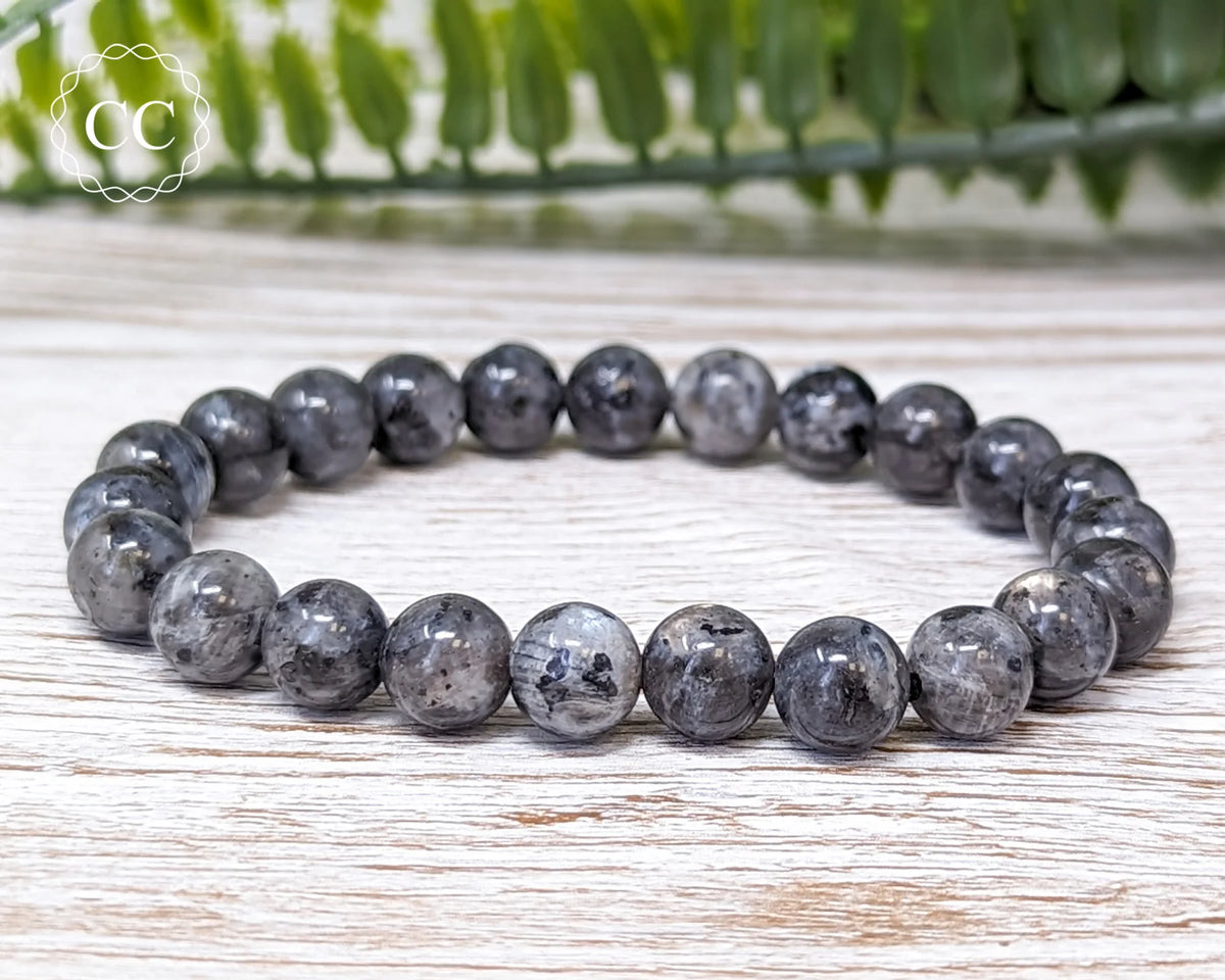 Crystal: larvikite stone bracelet
