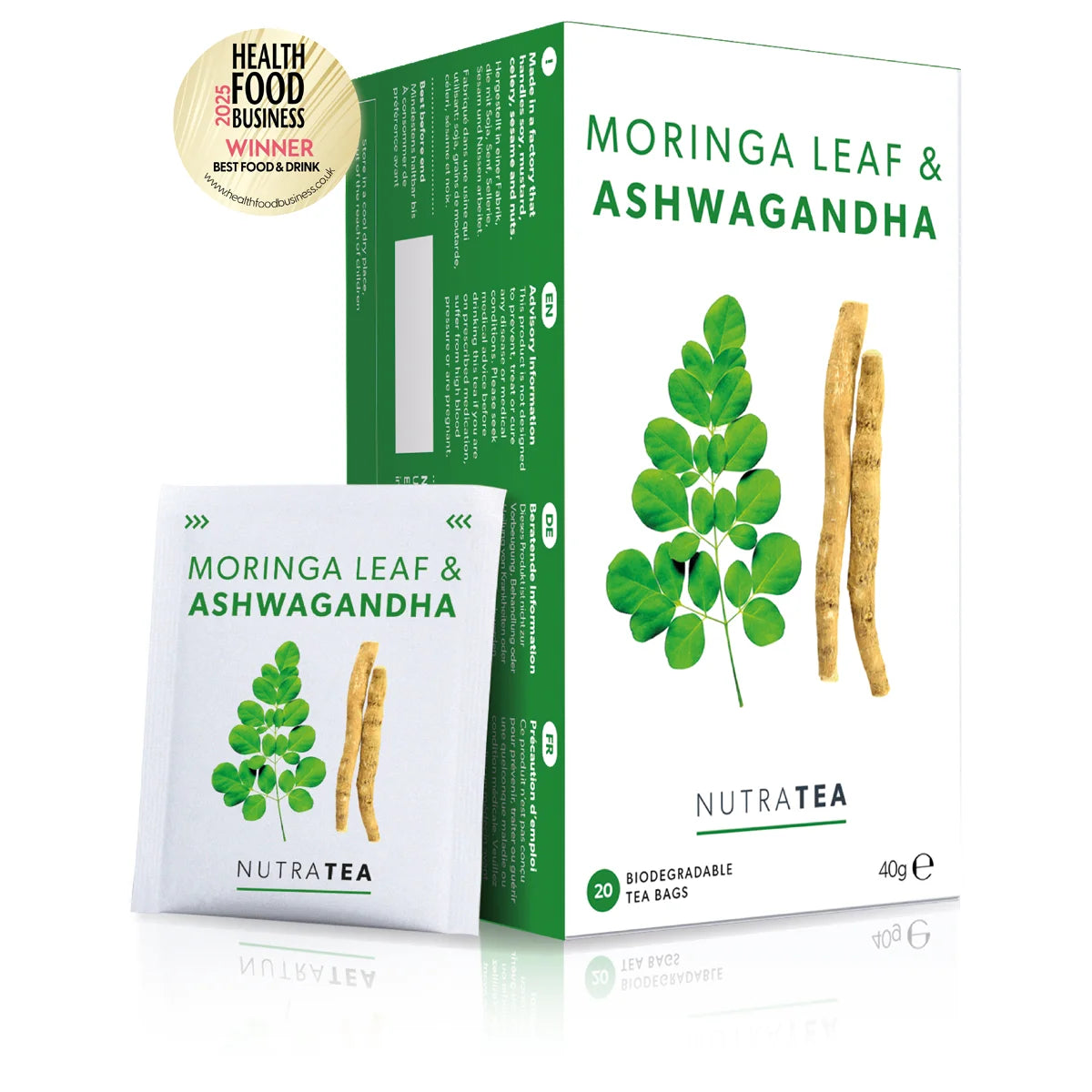 NutraTea Moringa Leaf & Ashwagandha Tea