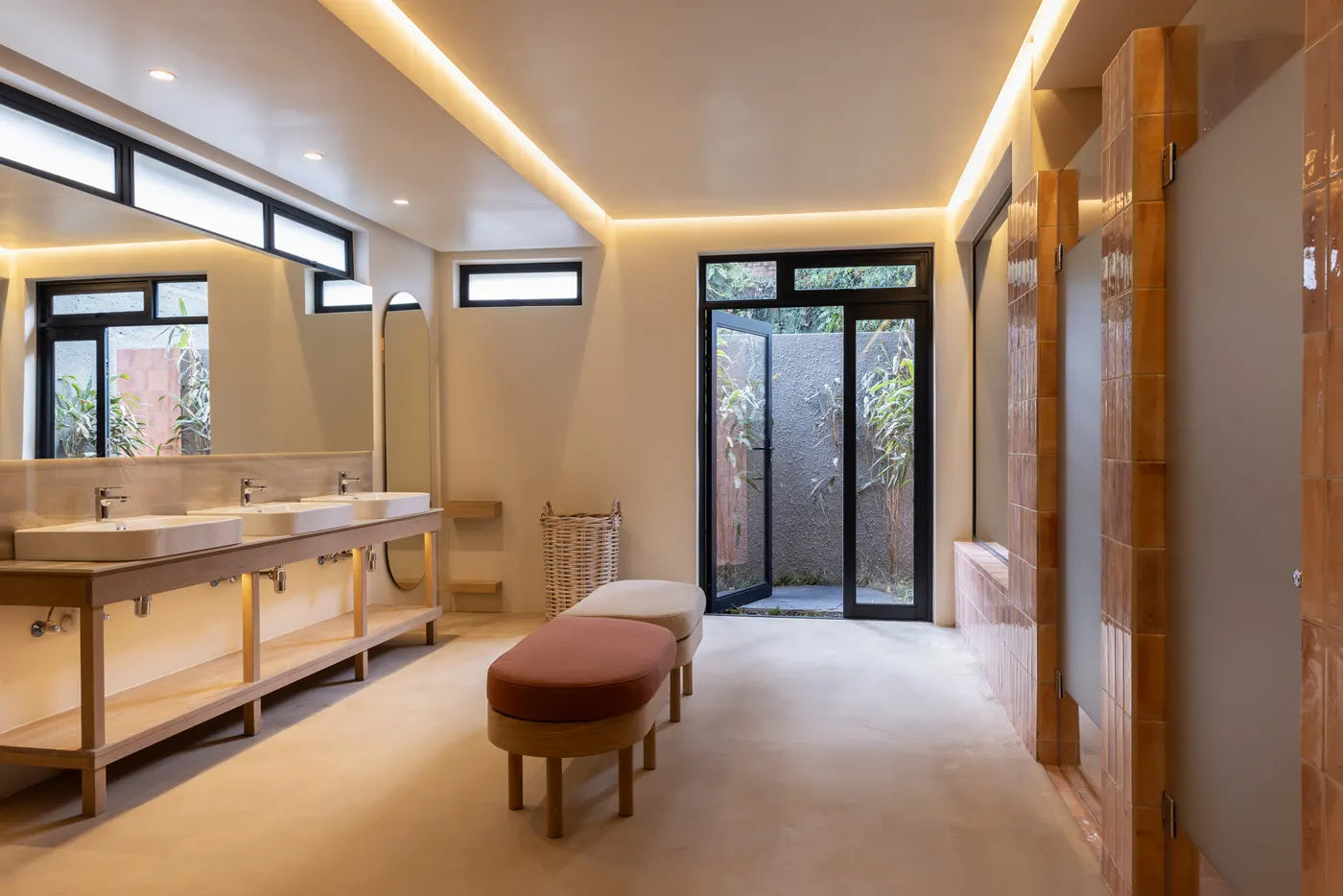 Light-filled corridor connecting the treatment spaces at The Well